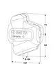Isometrische Darstellung eines Produkts von IMI Hydronic Engineering mit technischen Abmessungen und Labelierung. Das Design zeigt eine detaillierte technische Zeichnung.